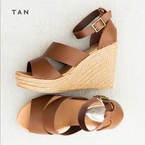 Espadrille Wedges - Brown/Tan